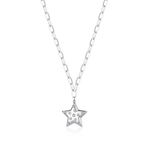 Steel necklace Star with crystals Stellar SSE02