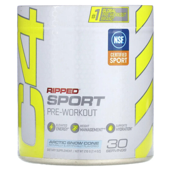 C4 Ripped Sport, Pre-Workout, Arctic Snow Cone, 7.4 oz (210 g)
