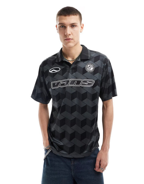 Vans rigsby football polo shirt in black