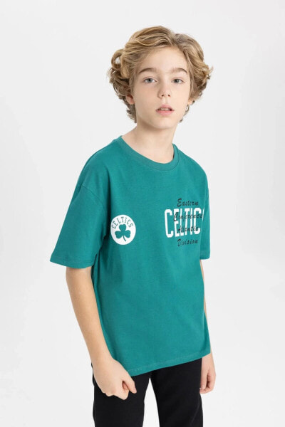 Erkek Çocuk Nba Boston Celtics Oversize Fit Bisiklet Yaka Tişört B6819a824sm