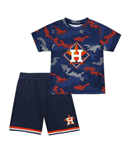 Toddler Boys and Girls Navy Houston Astros Field Ball T-shirt and Shorts Set