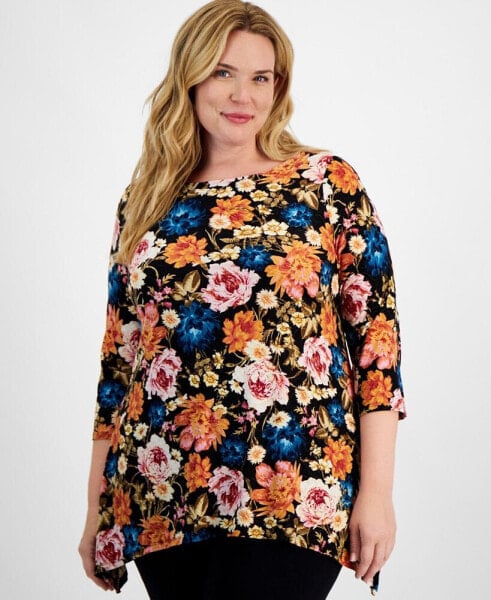 Plus Size Riley Garden Swing Jacquard Top, Created for Macy's