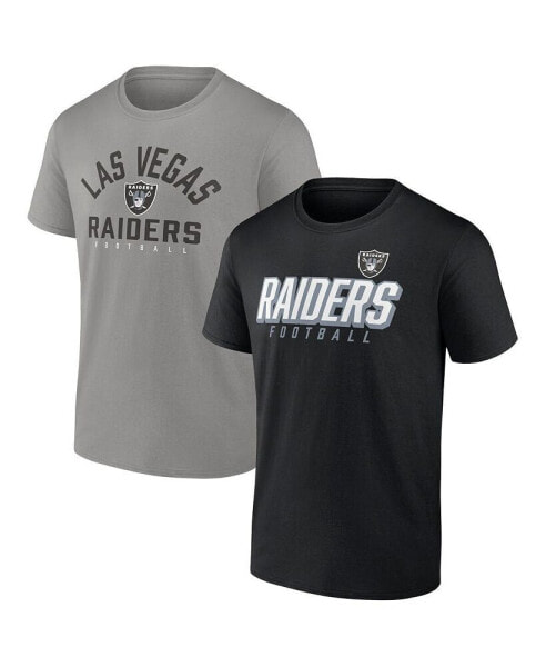 Men's Black, Silver Las Vegas Raiders Player Pack T-shirt Combo Set