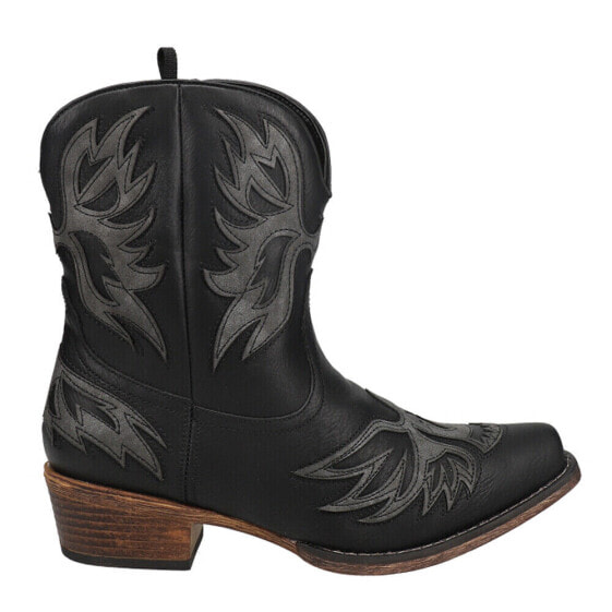 Roper Amelia Snip Toe Cowboy Booties Womens Black Casual Boots 09-021-1567-2113