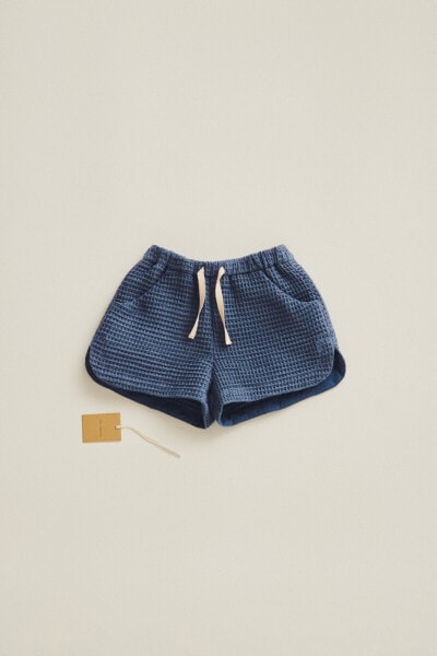 Timelesz - waffle-knit bermuda shorts with drawstrings