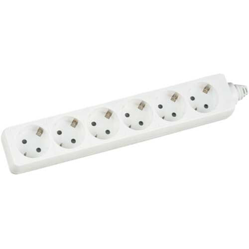 InLine Socket strip - 6-way earth contact CEE 7/3 - white - 3m