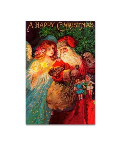 Vintage Apple Collection 'Happy Christmas' Canvas Art - 16" x 24"