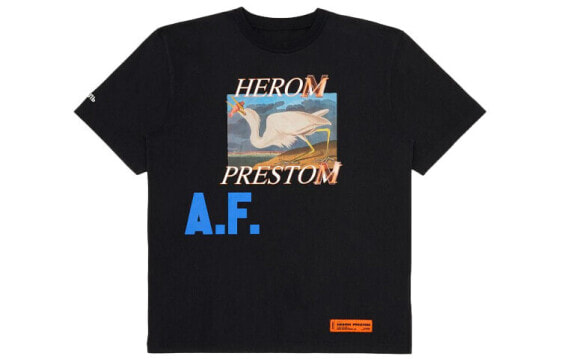 HERON PRESTON 圆领印花短袖T恤 男款 黑色 送礼推荐 / Футболка HERON PRESTON T HMAA020R21JER0021045