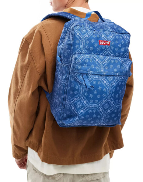 Levi's L-Pack standard backpack with all over bandana print in blue