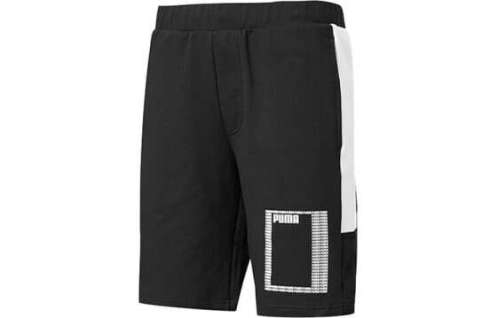 Puma 拼色宽松运动短裤 男款 黑色 / Брюки Puma Trendy_Clothing Casual_Shorts 852244-01