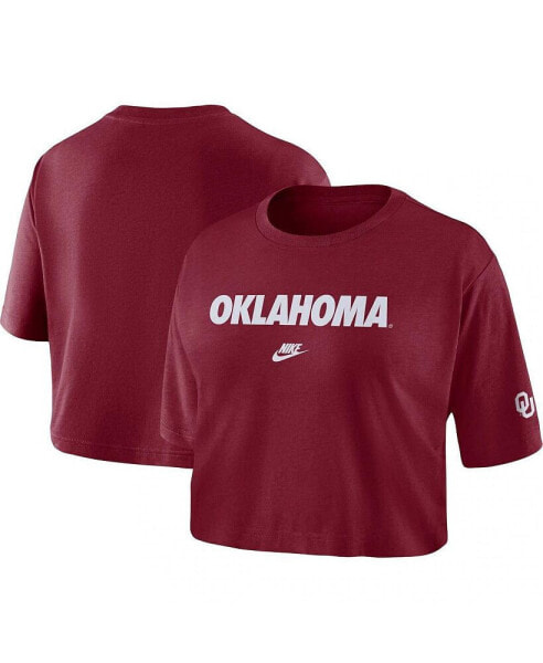 Футболка укороченная Authentic NHL Apparel Nike женская с надписью Oklahoma Sooners Crimson