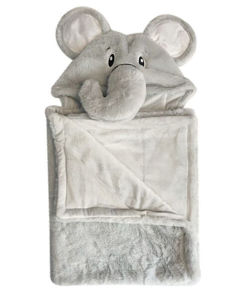 Snoogie Boo Ultra-soft Baby Faux Fur Hooded Towel, 30" x 36"