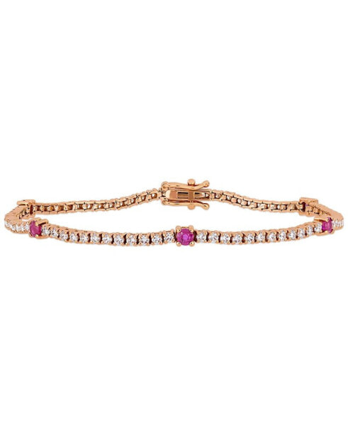 Ruby (3/4 ct. t.w.) & Diamond (1-3/4 ct. t.w.) Link Bracelet in 14k Rose Gold