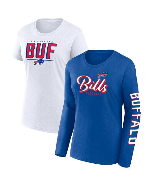 Women's Royal, White Buffalo Bills Two-Pack Combo Cheerleader T-shirt Set
