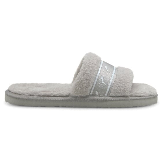 Puma Fluff Remix Slide Womens Grey Casual Sandals 38524003