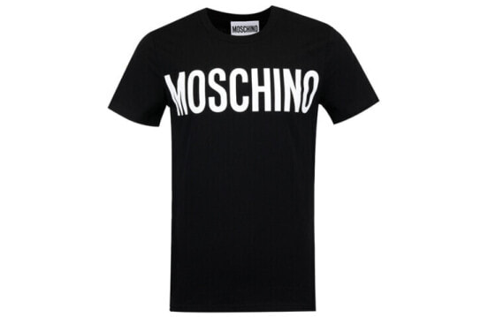 Мужская футболка Moschino с логотипом на груди A0705-2040-1555, черная