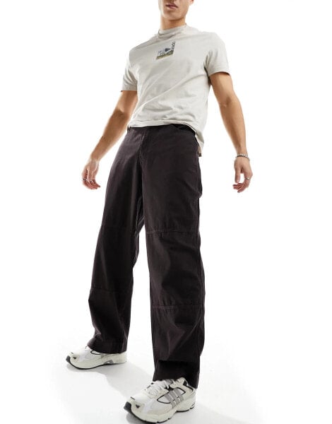 COLLUSION baggy trousers in khaki ripstop