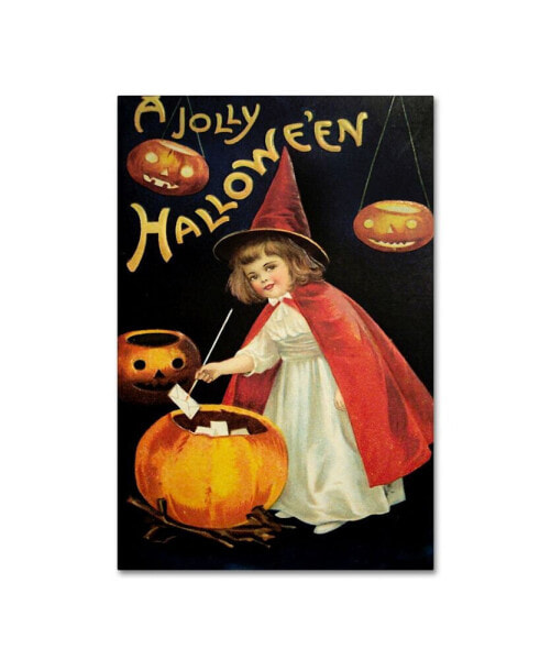 Vintage Apple Collection 'Little Red Halloween Witch' Canvas Art - 22" x 32"