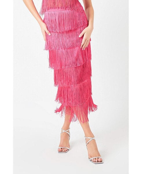 Юбка endless rose Fringe Tiered Maxi