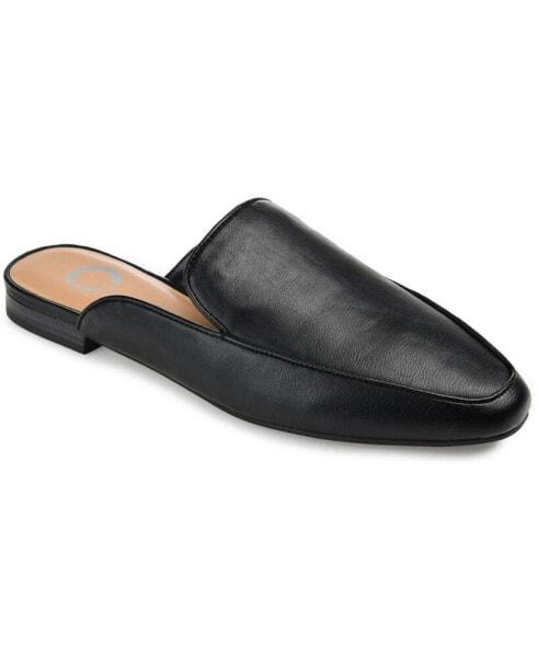 Women's Akza Wide Width Slip On Square Toe Mules Flats