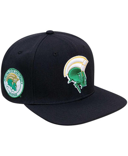 Men's Black Norfolk State Spartans Arch Over Logo Evergreen Snapback Hat