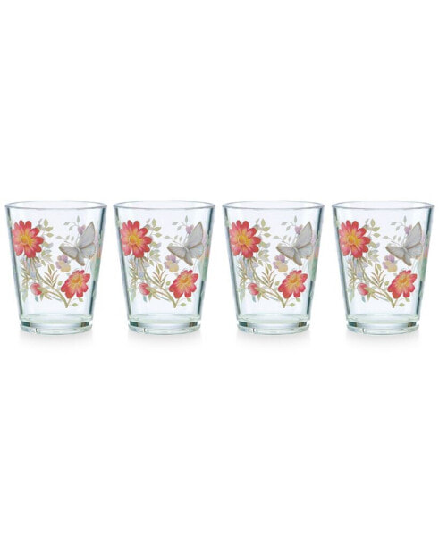 Butterfly Meadow Collection 4-Pc. Acrylic Double Old-Fashioned Drinkware Set