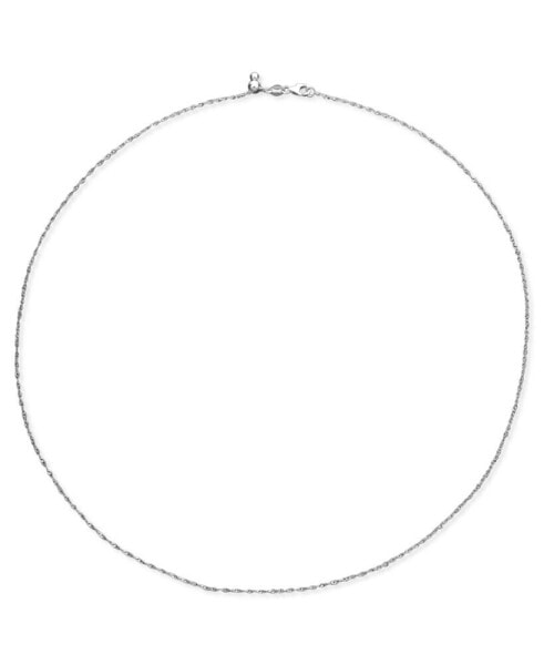 14k White Gold Necklace (1-1/6mm), 16-20" Singapore Chain