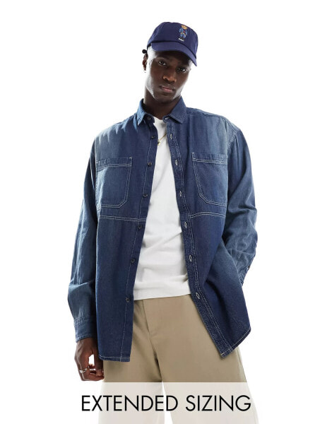 ASOS DESIGN 90s oversized denim shirt in blue wash