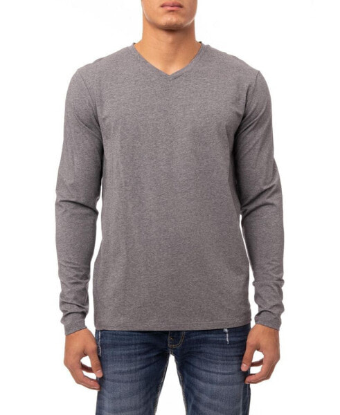 Men's Soft Stretch V-Neck Long Sleeve T-shirt