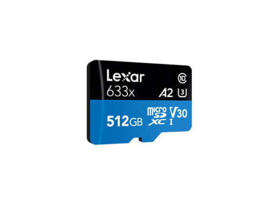 Lexar 633x - 512 GB - MicroSDXC - Class 10 - UHS-I - 100 MB/s - 70 MB/s