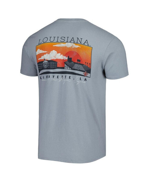 Men's Gray Louisiana Ragin' Cajuns Campus Scenery Comfort Color T-shirt