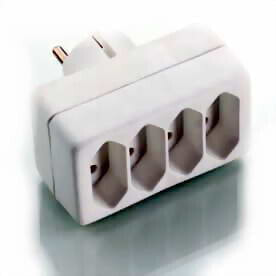 E&P EA 4 - 4 AC outlet(s) - C7 coupler - Plastic - White - Brass,Plastic - WEEE - RoHS