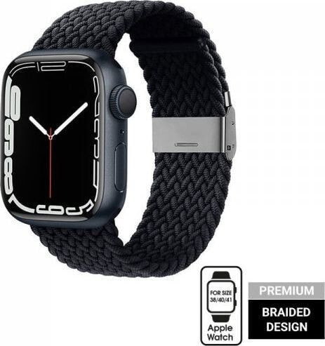 Электроника - Аксессуары для умных часов и браслетов - Плетеный ремешок Crong Wave Band для Apple Watch 38/40/41 мм графитный