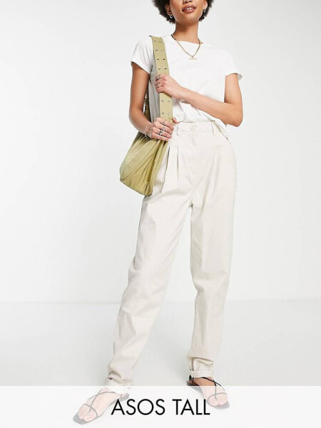ASOS DESIGN Tall chino trousers in stone 