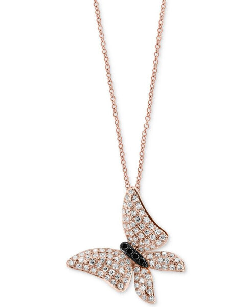 EFFY Collection eFFY® Diamond Butterfly Pendant Necklace (1/2 ct. t.w.) in 14k Rose Gold