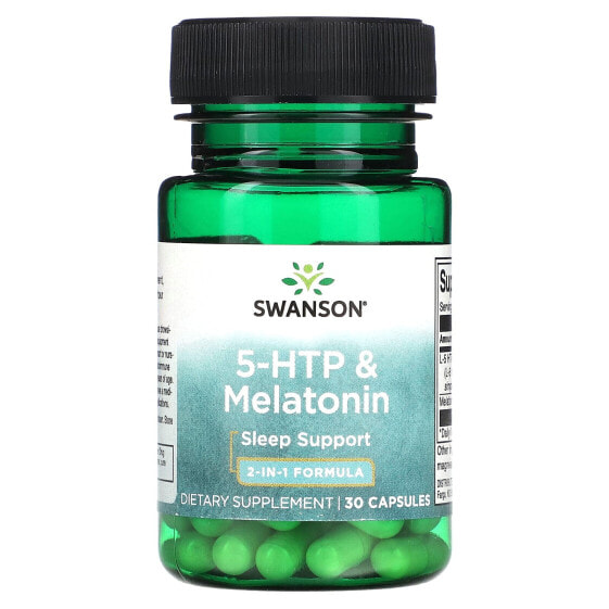 Swanson, 5-HTP и мелатонин, 30 капсул