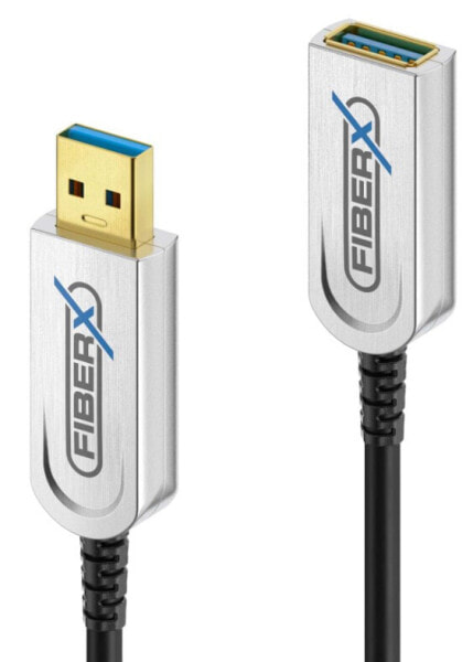 PureLink FiberX FX-I650-007, 7 m, USB A, USB A, USB 3.2 Gen 1 (3.1 Gen 1), 10000 Mbit/s, Black, Silver