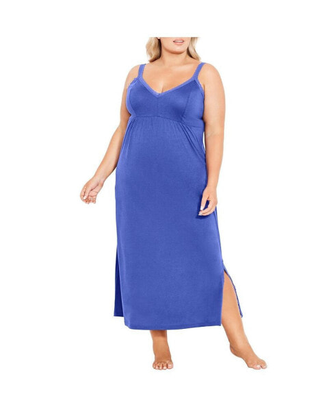 Plus Size Lace Trim Maxi Sleep Dress