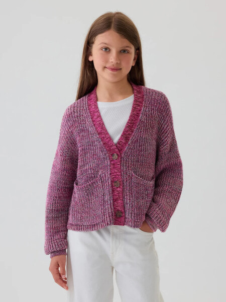 Kids Shaker-Stitch Cropped Cardigan