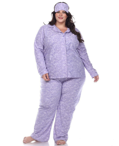 Plus Size Pajama Set, 3-Piece