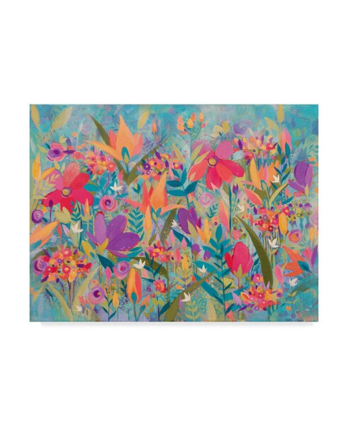 Sue Davis Wild Flowers Abstract Modern Canvas Art - 20" x 25"
