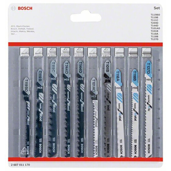 BOSCH PROFESSIONAL 2607011170 Jig Saw Blade Metal Wood 10 Units