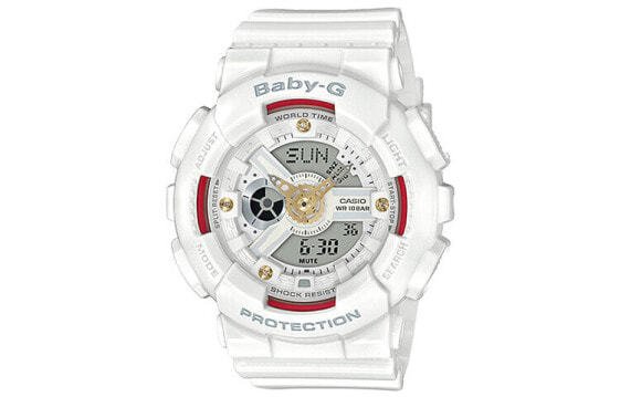 Часы и аксессуары CASIO Baby-G BA-110DDR-7A, женские, белыйцас CASIO卡西欧 Baby-G BA-110DDR-7A, кварцевые