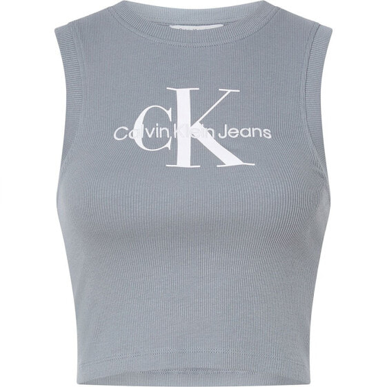 CALVIN KLEIN JEANS Archival Monologo Rib sleeveless T-shirt