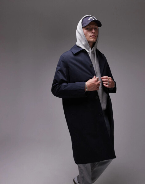 ARKET – Car-Coat in dunklem Marineblau mit Oversize-Schnitt