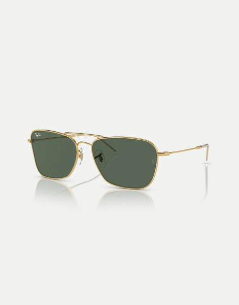 Ray-Ban Reverse sunglasses with green lens in gold