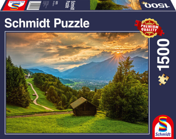 Пазл Schmidt Spiele 58970 Закат в горной деревушке,Составная картинка-головоломка 1500 шт