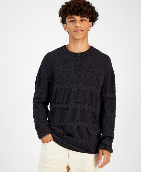 Men's Cable-Knit Crewneck Sweater, Created for Macy's