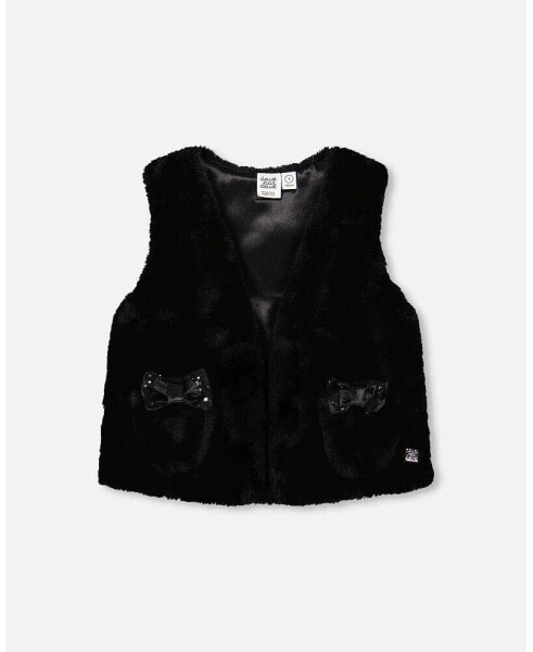 Big Girls Faux Vest Black