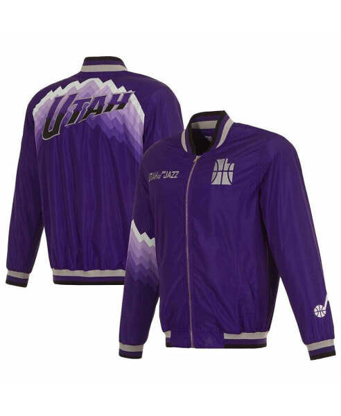 Куртка-бомбер из нейлона JH Design Utah Jazz 2023/24 пурпурная, для мужчин.